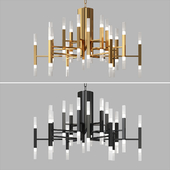 Gold and black chandelier creative tube lights