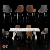 ELIQUE table & SELTZ chair Acerbis