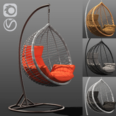 Suspended wicker chair rocking Acapulco in 4 colors