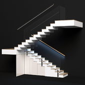 Modern staircase with built-in storage system