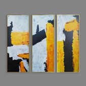 Three piece abstract painting