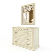 Chest of drawers and Mirror Siena Avorio