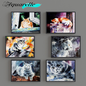Aquarelle / part 43, Cats wallpaper