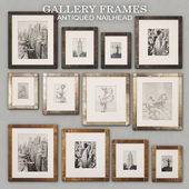 RH Antiqued Nailhead Gallery Frames - Antique Brass - Zinc - Black Zinc
