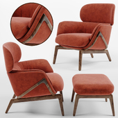 Luca Nichetto Elysia Lounge Chair and Nino Ottoman