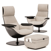 Coalesse Massaud Lounge Chair and Ottoman, 5 colors