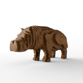 wooden hippo