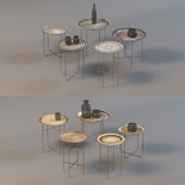 antiq trey table silver and gold