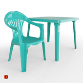 Table and chair Turquoise