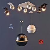 Suspended and ceiling lamps, model BINARI, from company LUCIDE, Belgium.