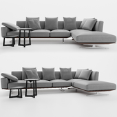 Flexform SOFT DREAM sofa + JIFF side tables