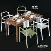 Dining table and chairs IKEA JOPPERLIG and INGU