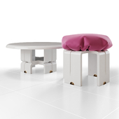 Coffee table and pouf Flamingo