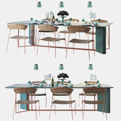 Meridiani PLINTO | Стол + Посуда ручной работы