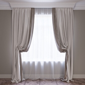 Set of curtains (curtains with pick-ups and tulle) 01.