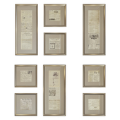 9 frames with newspaper clippings. Set 02.