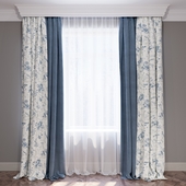 Set of curtains (4 curtains and tulle) in the style of Provence 04.
