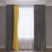 Set of curtains "Yellow and Chevron"