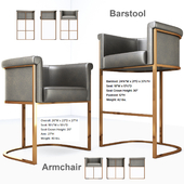 Wexler Barrelback Armchair & Barstool