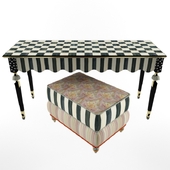 Console Courtly Stripe and Musette Ottoman
