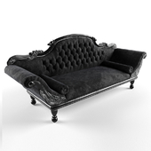 Colonial Double Ended Chaise Longue - black with silver