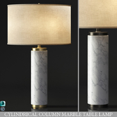 CYLINDRICAL COLUMN MARBLE TABLE LAMP