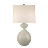 Aerin Modern Gannet Table Lamp In Bone Craquelure With Linen Shade