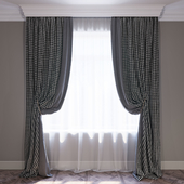 Curtains Gray and crow&#39;s foot Curtains gray and houndstooth