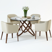 Scandinavian Designs Oleander Dining Table & Lank chair