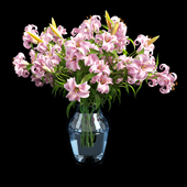 Vase lily pink