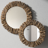 Pottery barn NATURAL DRIFTWOOD MIRROR - ROUND
