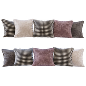 A set of pillows: beige, burgundy, brown velvet and Paglia di Vienna (Pillows beige burgundy brown velvet and Paglia di Vienna)
