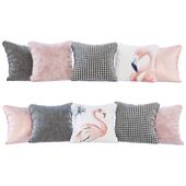 A set of pillows with flamingo 02 prints (Pillows flamingo 02 YOU)