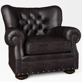 RH Churchill Leather Chair With Nailheads