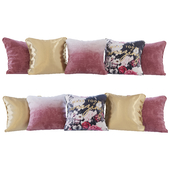 Set of cushions cherry gradient and flowers (Pillows cherry gradient and flowers YOU)