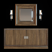 Century Furniture Tribeca Console and Thomas O'Brien Mirror. Sorrento Nude Wall Light.