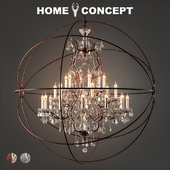 OM Crystal chandelier with gyroscope large, Gyro Crystal Chandelier Large