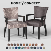 OM Dining chair Mimi with armrests, black legs; Mimi Dining Chair With Arms, Black