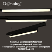 Luminaire DL18787_Black 20W for magnetic busbar trunking