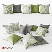Decorative Pillows | Gray and Green Set