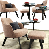 Poliform Jane Armchair And Ottoman With Carpet