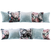Set of pillows blue and with flowers (Pillows light blue and flowers YOU)