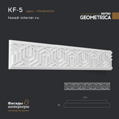 Gypsum cornice - KF-5. Dimensions - 18x170x1000. Exclusive series of decor "Geometrica".