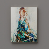 John-Richard Collection "Lady of the Manor" Handmade Wall Art on Canvas by Feng Ming