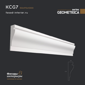 Gypsum cornice - KCG7. Dimensions (50x170x1000). Exclusive series of decor "Geometrica".