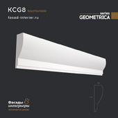 Gypsum cornice - KCG8. Dimensions (50x170x1000). Exclusive series of decor "Geometrica".