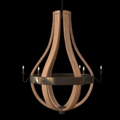 wooden wine barrel stave chandelier