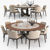 Cattelan Italia Skorpio round table Magda chair set