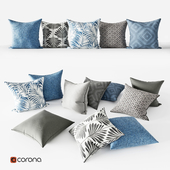 Decorative Pillows | Grey and Blue Set
