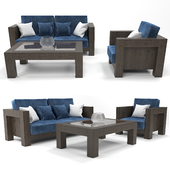 Modern Wooden Sofa Pack With Coffee Table